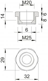 OBO 107 R M25-20 PA Reduktion M25-M20 PA 