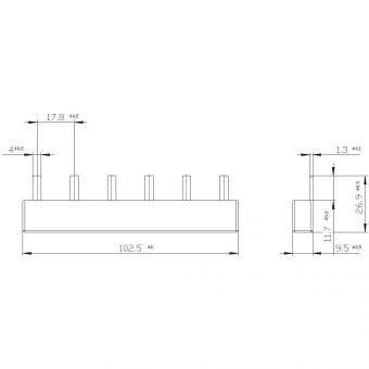 Siemens 5ST3613 Stiftsammelschiene 10qmm 