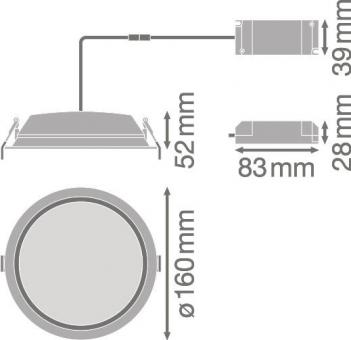 LEDV LED-Downlight 14W 1260lm 4000K 