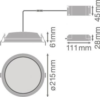 LEDV LED-Downlight 25W 2250lm 3000K 