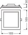 LEDV DL SLIM SQ155 12W/3000K WT IP20 