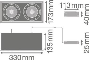 LEDV SP MULTI 2X30W/3000K FL WT/BK 