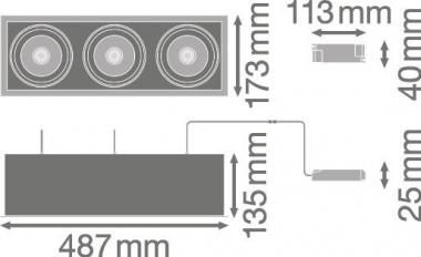 LEDV SP MULTI 3X30W/4000K FL WT/BK 