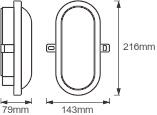 LEDV BULKHEAD Isovalleuchte IP54 schwarz 