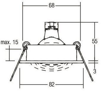 BRUM NV-Einbaustrahler mattweiß  0063.07 