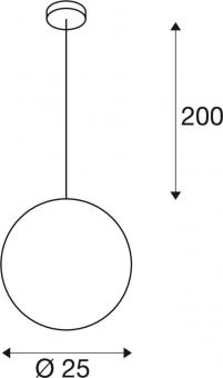 SLV ROTOBALL 25 Pendelleuchte     165390 