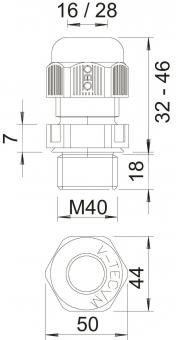OBO V-TEC VM L40 LGR Kabelverschraubung 