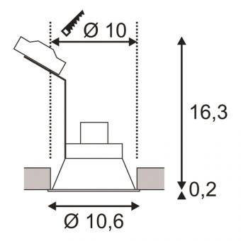 SLV IP HORN 1xGU10 mattschwarz    113160 