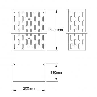 NIED Kabelrinne 110x200mm mit  RL110.200 