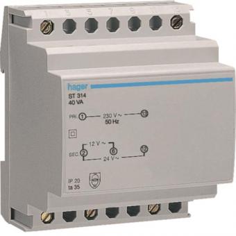 Hager Sicherheitstrafo 230V/12V    ST314 
