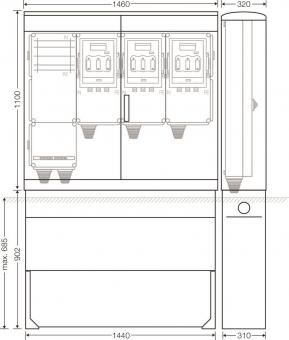 Hensel Ladeverteiler f. Mi EV 140kW 3010 