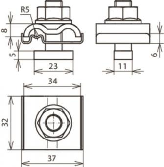 DEHN UNI-Erdungsklemme NIRO f. Rd 540260 