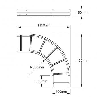 NIED Bogen 90°, 150x400   WSBR 150.400 F 