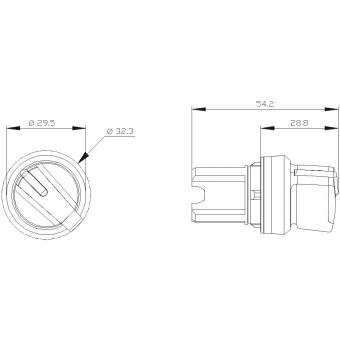 Siemens 3SU10022BF600AA0 Knebelschalter 
