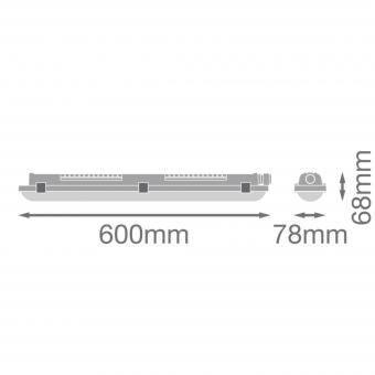 LEDV DP FIT Value IP65 FR-Wannenleuchte 