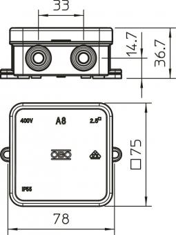 OBO A 8 HF RW Kabelabzweigkasten 