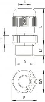OBO V-TEC VM16 SW Kabelverschraubung 