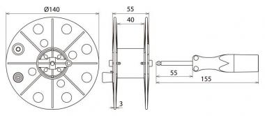 DEHN Drahthaspel K-grau B 40mm m. 585310 