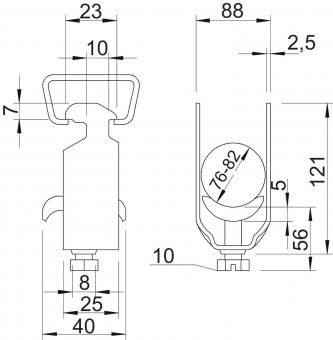 OBO 2056 M 82 FT Bügelschelle 