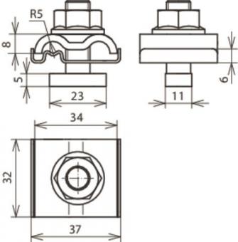 DEHN UNI-Erdungsklemme NIRO f. Rd 540260 