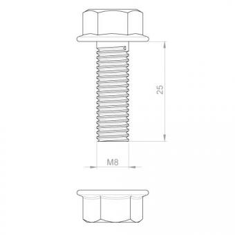 Unex Schraube DIN 6921 M8x25    66829-A4 