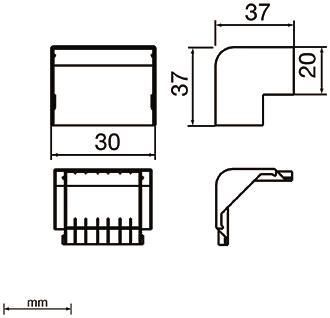 Unex Außeneck 20x30mm RAL9010    78293-2 