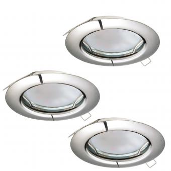 EGLO SET 3xEinbauspot Chrom starr  94236 