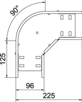 OBO RB 90 610 FS Bogen 90° f.Kabelrinne 