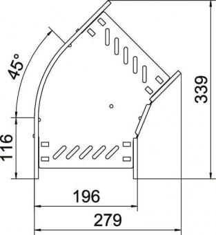 OBO RB 45 620 FS Bogen 45° f.Kabelrinne 