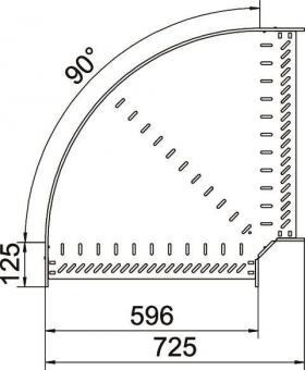 OBO RB 90 860 FS Bogen 90° f.Kabelrinne 