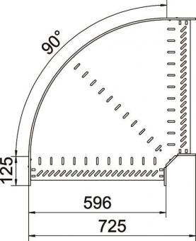 OBO RB 90 660 FS Bogen 90° f.Kabelrinne 
