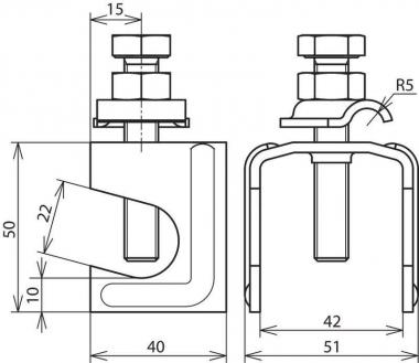 DEHN Verbindungsklemme f. Rd 6-   308035 