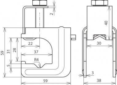 DEHN Druckbügelklemme St/blank    308031 