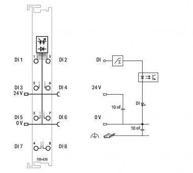 WAGO 750-430 8-Kanal-Digitaleingang,DC 