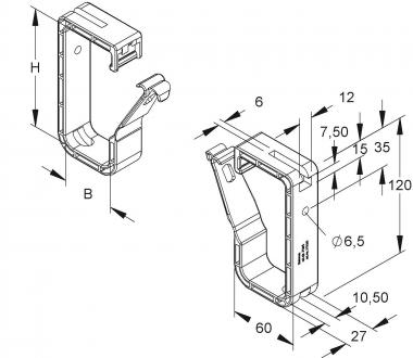 Kleinhuis Sammelhalterung 105x45mm 712/2 