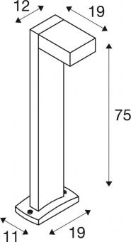 SLV QUADRASYL Pollerleuchte SL75  232294 