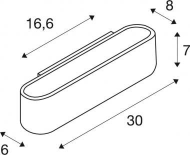 SLV OSSA R7s 300 Wandleuchte oval 151411 