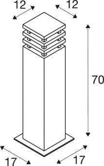 SLV RUSTY SQUARE 70 Pollerleuchte 229421 