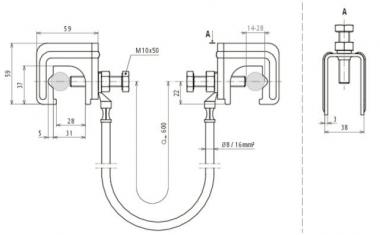 Dehn 416941 UES  UES 16 L600 2VK RD10 28 