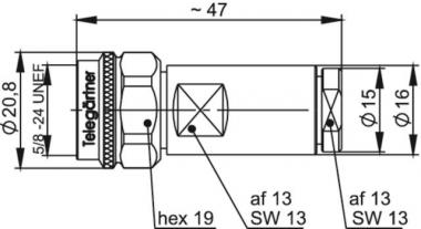 TEGA N-Kabelstecker 50Ohm IP67 100023935 