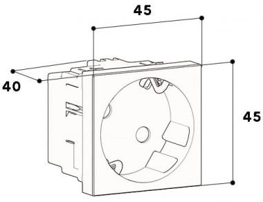GGK     M45/Schuko-Steckdose1-f.aluoptik 