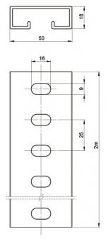 Unex Schiene lichtgrau RAL7035      6050 