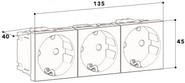 GGK Modul 45/Schuko-Steckdose 3-    6940 