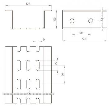 Unex Omega-Profil gelocht 0,50m    66837 