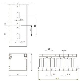 Unex Verdrahtungskanal RAL7035  40.40.88 