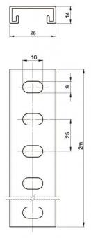 Unex Schiene lichtgrau RAL7035      6035 