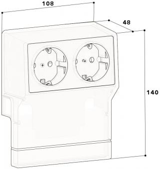 GGK Geräteträger Schuko 2fach mit  11960 