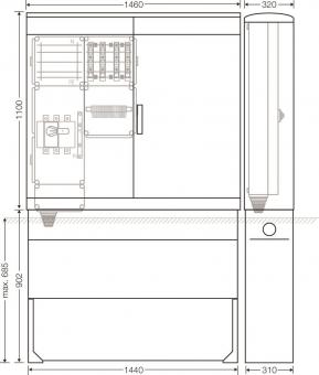 Hensel Ladeverteiler f.4 Mi EV 22kW 4010 