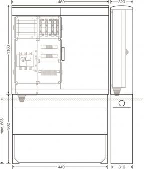 Hensel Ladeverteiler f.4 Mi EV 22kW 4110 