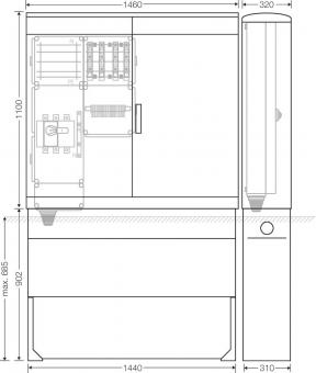 Hensel Ladeverteiler f.4 Mi EV 22kW 4010 